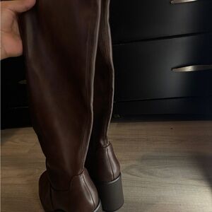 SHEIN Chic Brown Over the Knee Boots